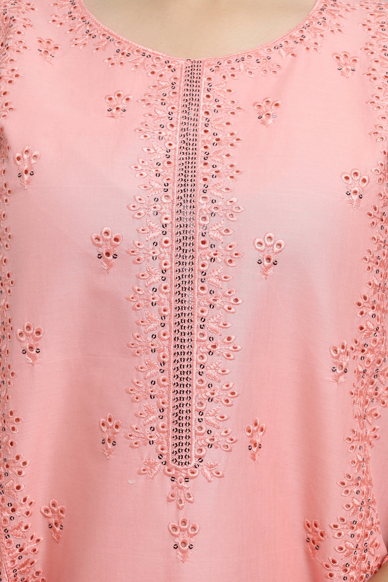 Stitched Embroidered Cotton 3-Piece Suit for Women | Easternlace