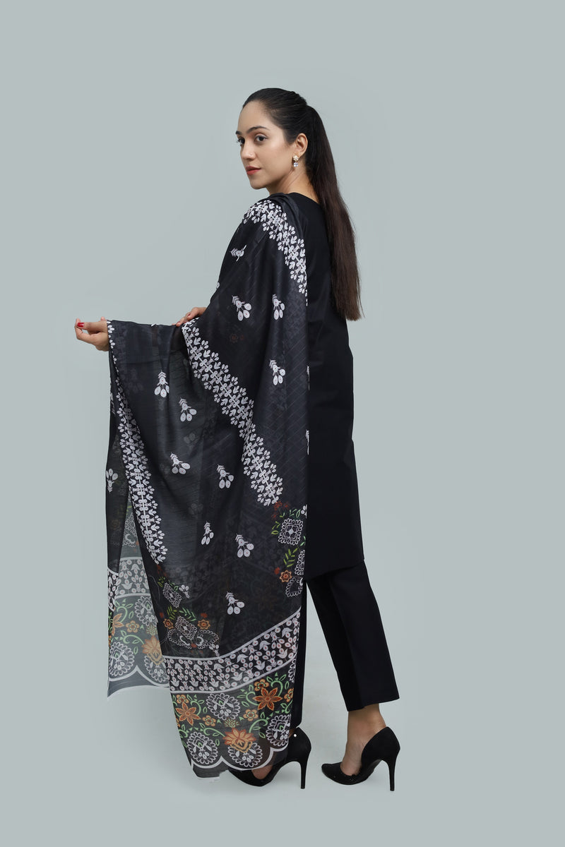 Stitched Embroidered Cotton 3-Piece Suit for Women | Easternlace