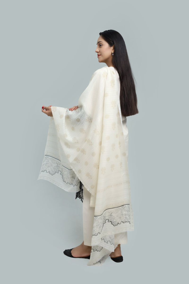 Stitched Embroidered Cotton 3-Piece Suit for Women | Easternlace